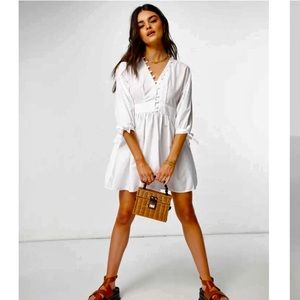 ASOS White Cotton Mini Dress